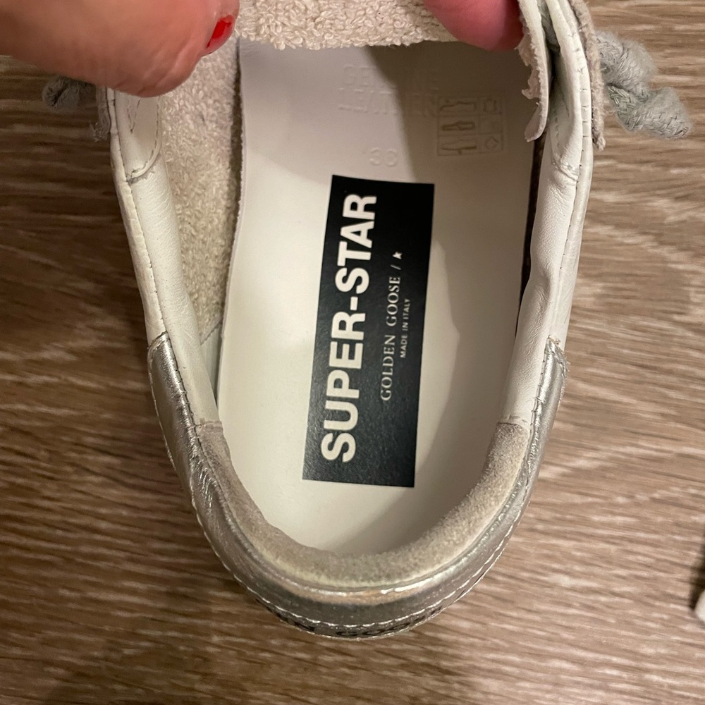 Golden Goose White and Silver Sneakers - Picture 4 of 7